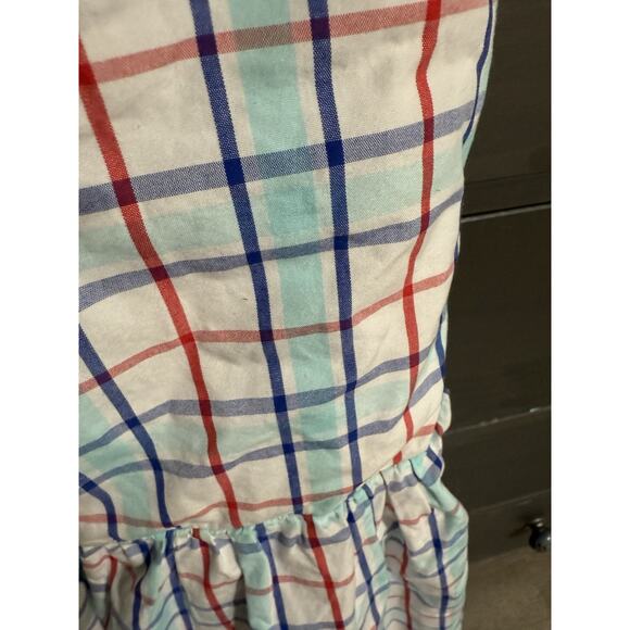 Classic Prep Plaid Dress girls size 6 Lines Cotton elastic Back EUC - Picture 2 of 8